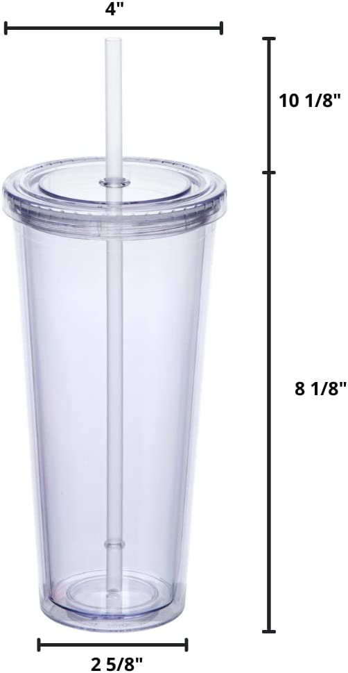 22oz Plastic Tumbler Double Wall Acrylic Insulated Cone Tumblers