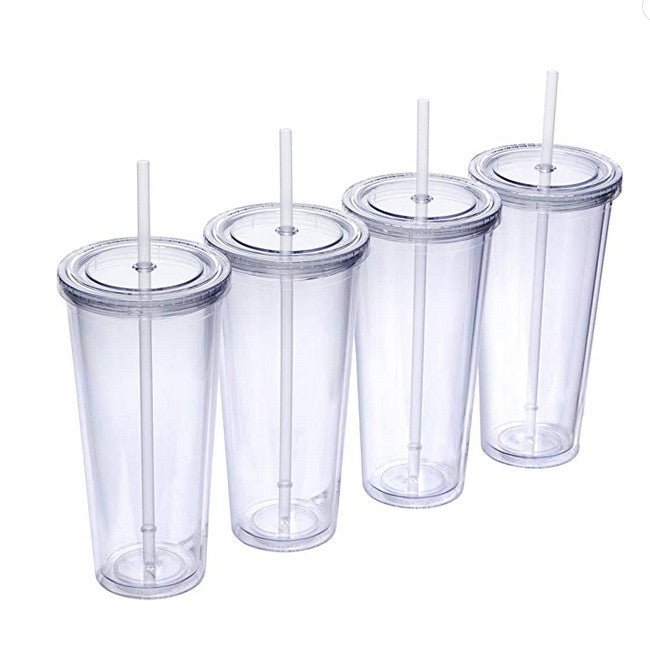 22oz Plastic Tumbler Double Wall Acrylic Insulated Cone Tumblers