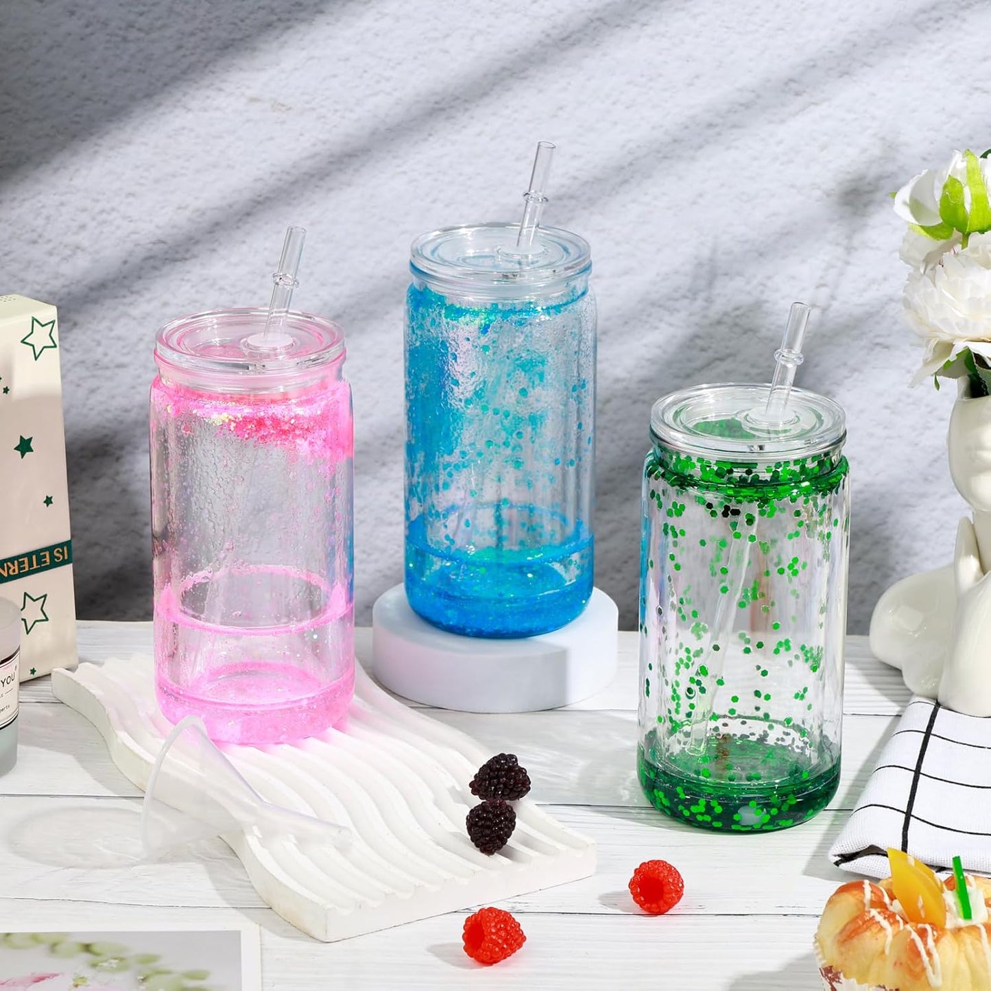 16oz Case (25 Units ) Acrylic Double-layer Snowball Cup Plastic Drum Double Wall Acrylic Tumbler