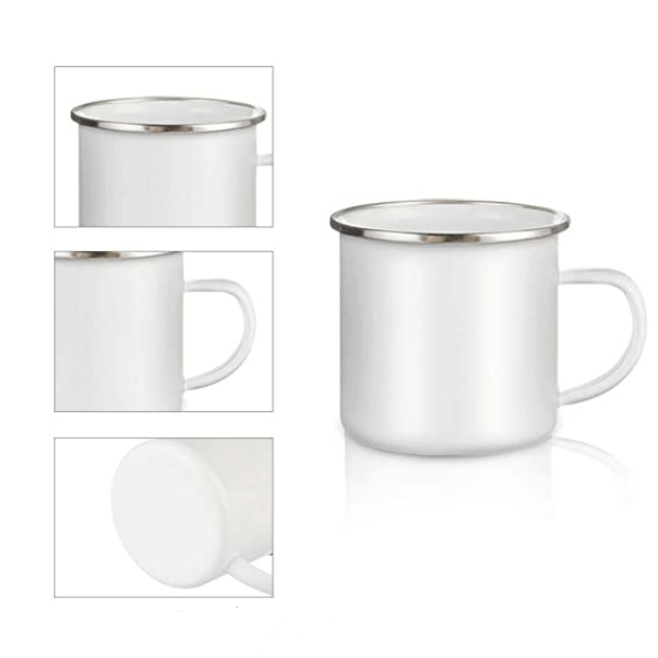 Case of 30pk 12oz Enamel Mug for Sublimation Tumbler Blank with Handle