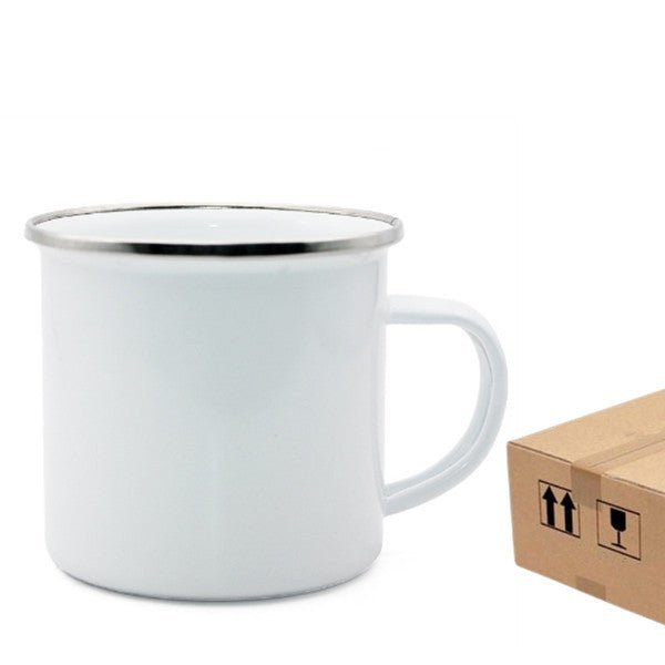 Case of 30pk 12oz Enamel Mug for Sublimation Tumbler Blank with Handle