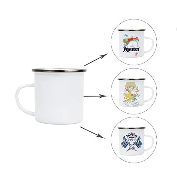 Case of 30pk 12oz Enamel Mug for Sublimation Tumbler Blank with Handle
