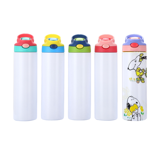 20oz Case (25 UNITS) 600Ml Sublimation Cup Insulated Water Bottle, with Straw and Lid,  Sublimation Water Bottle Blank