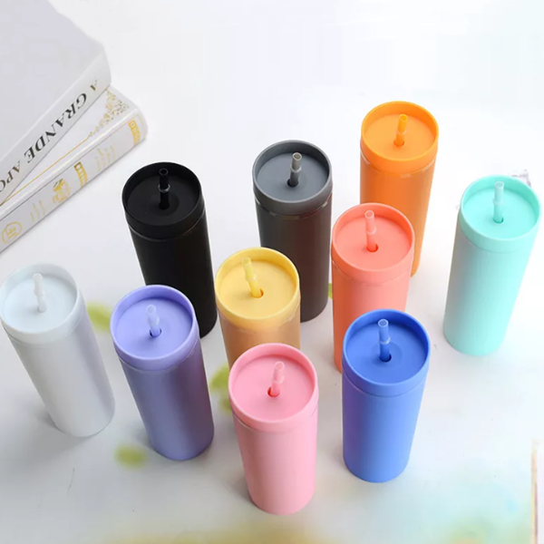 16oz (30 / UNITS) Skinny Matte Pastel Colored Acrylic Tumblers