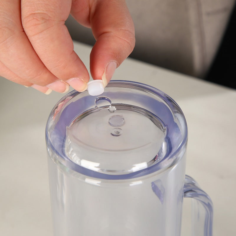 16oz/20oz Case (25 Units ) Snowglobe Plastic Tumbler Double Wall Leak-Proof BPA Free Eco-Friendly Mug with Handle and Plugs