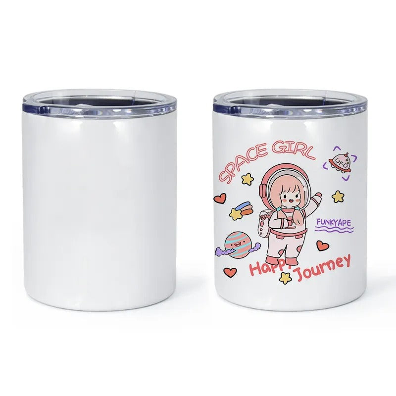 12 oz case (25 pieces) sublimation blank double wall vacuum insulated stainless steel straight tumbler coffee cup with stainless steel straw
