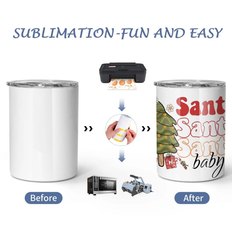 12 oz case (25 pieces) sublimation blank double wall vacuum insulated stainless steel straight tumbler coffee cup with stainless steel straw