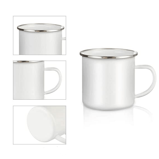 Case of 30pk 12oz Enamel Mug for Sublimation Tumbler Blank with Handle