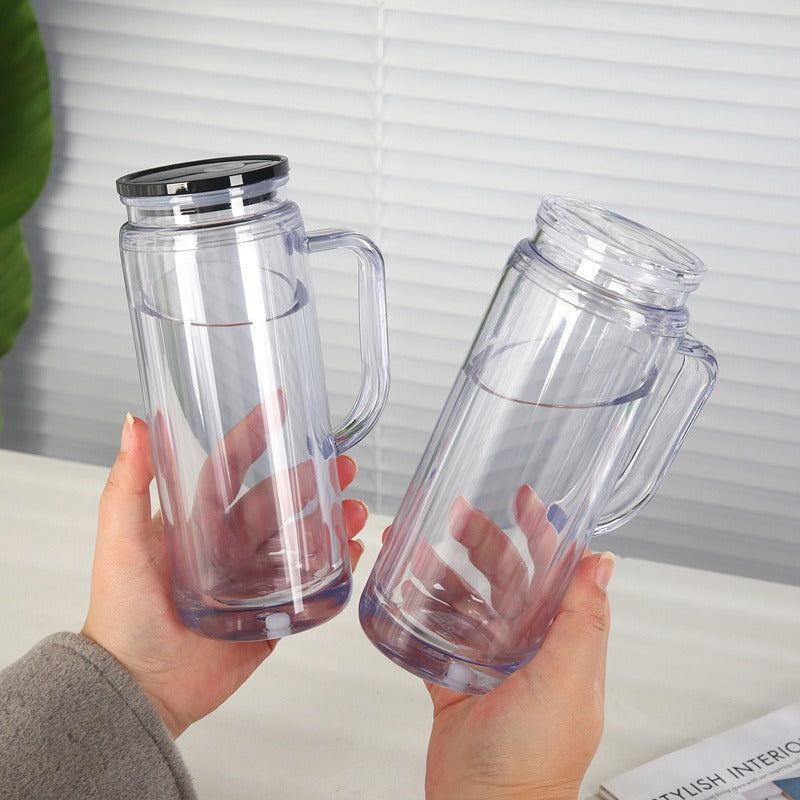 16oz/20oz Case (25 Units ) Snowglobe Plastic Tumbler Double Wall Leak-Proof BPA Free Eco-Friendly Mug with Handle and Plugs