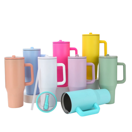 40oz Case (16 Units )Sublimation Double Wall Vacuum Insulated Stainless Steel Camping Coffee Mug Tumbler Tumbler with Handle