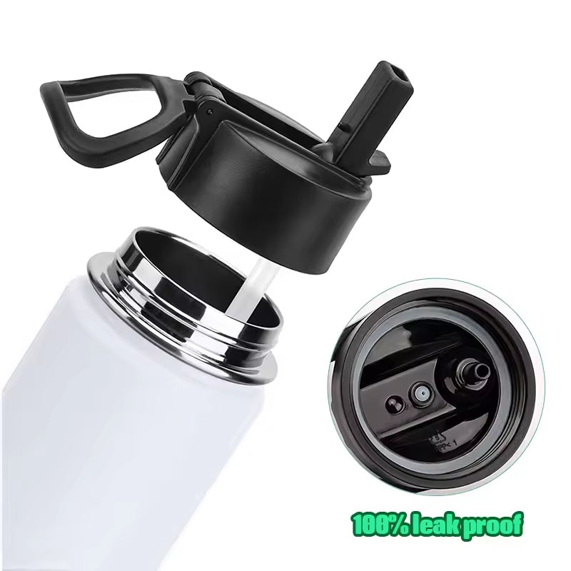 12oz Case (16unit) Sublimated Stainless Steel Double Walled Children's Sports Water Bottle with Lid
