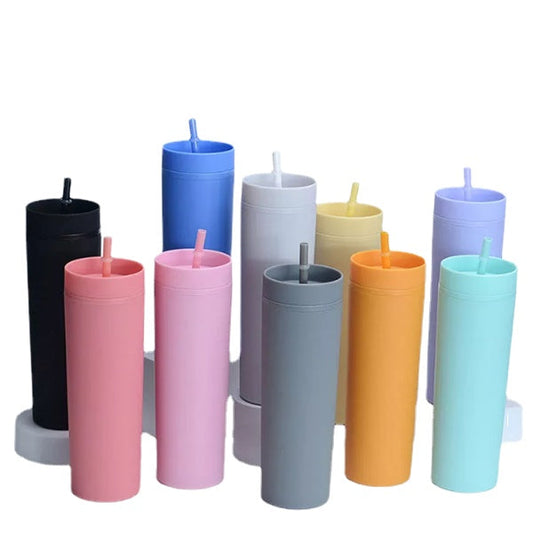 16oz (30 / UNITS) Skinny Matte Pastel Colored Acrylic Tumblers